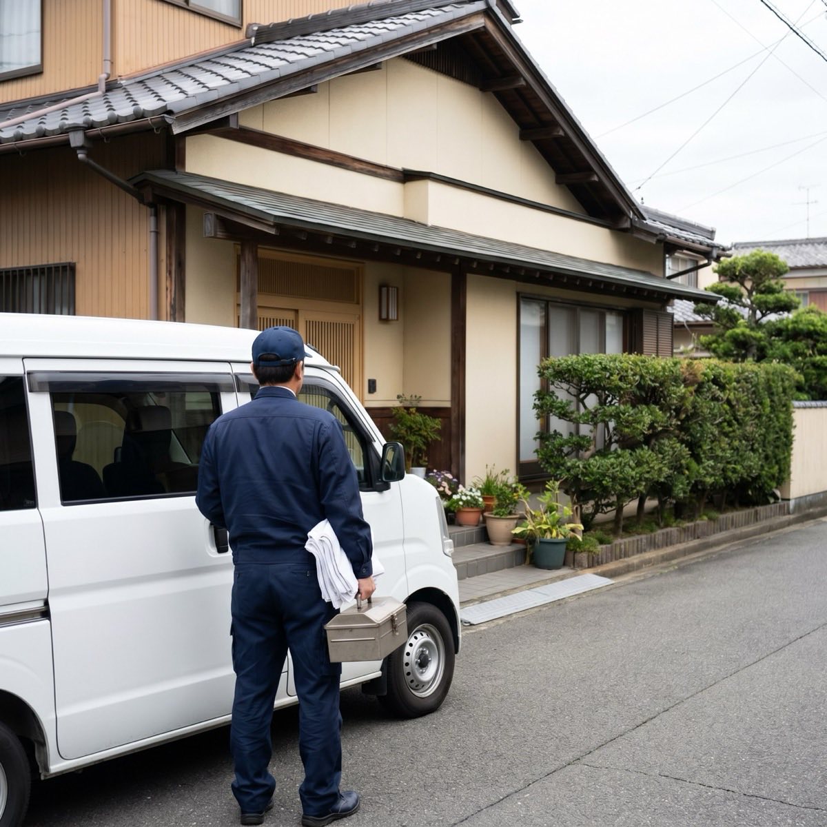 クリーンライフ ウイングの社用車とスタッフ